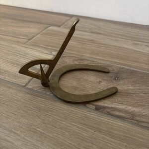 Vintage Brass Farrier Horse Shoe Hoof Gauge Tool Inclinometer Gage Leveler Rule